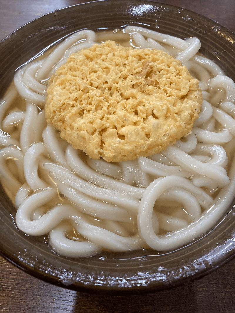 牧のうどんのかきあげうどん