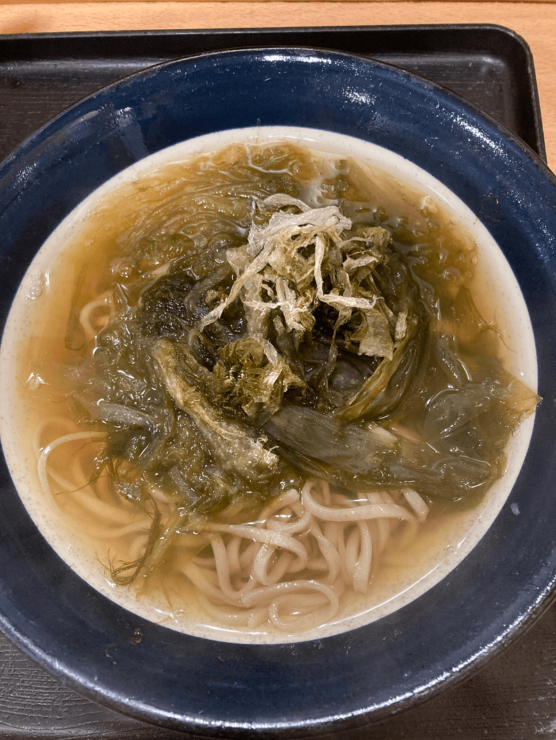 牧のうどんのおぼろ昆布そば