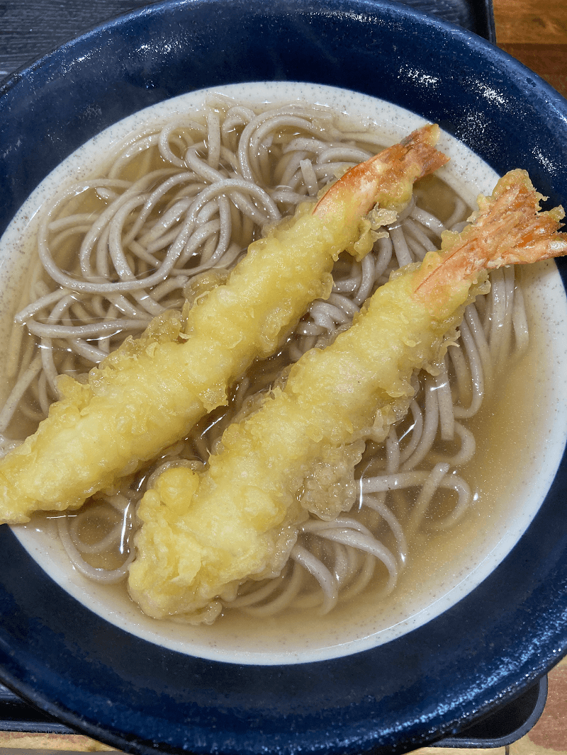 牧のうどんの海老天そば