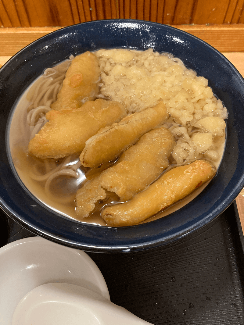 牧のうどんのごぼう天そば