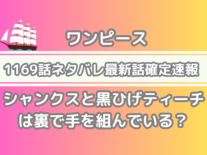 ワンピース 1169 1169話 ネタバレ 最新 話 確定 速報 シャンクス 黒ひげ ティーチ 裏 手 組んでいる onepiece spoiler